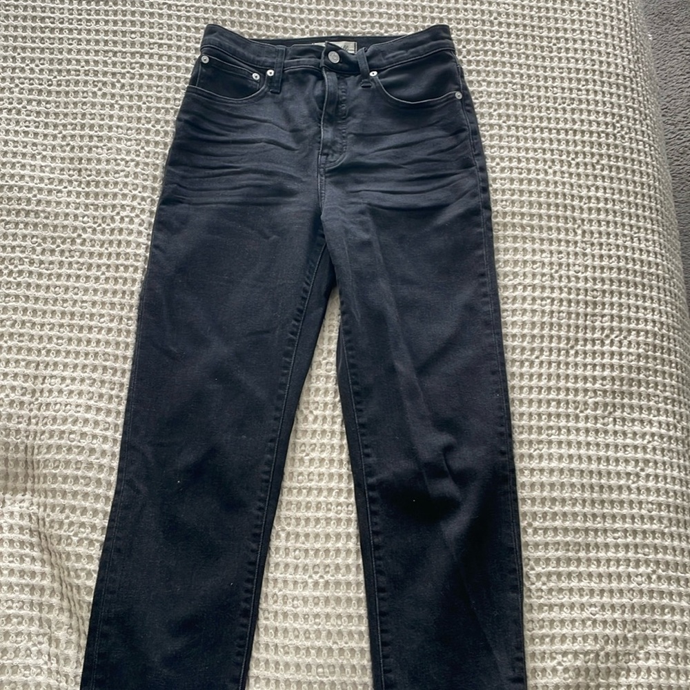 Madewell black straight leg jeans